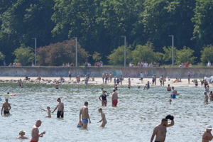 People enjoying a summer day at a beach
